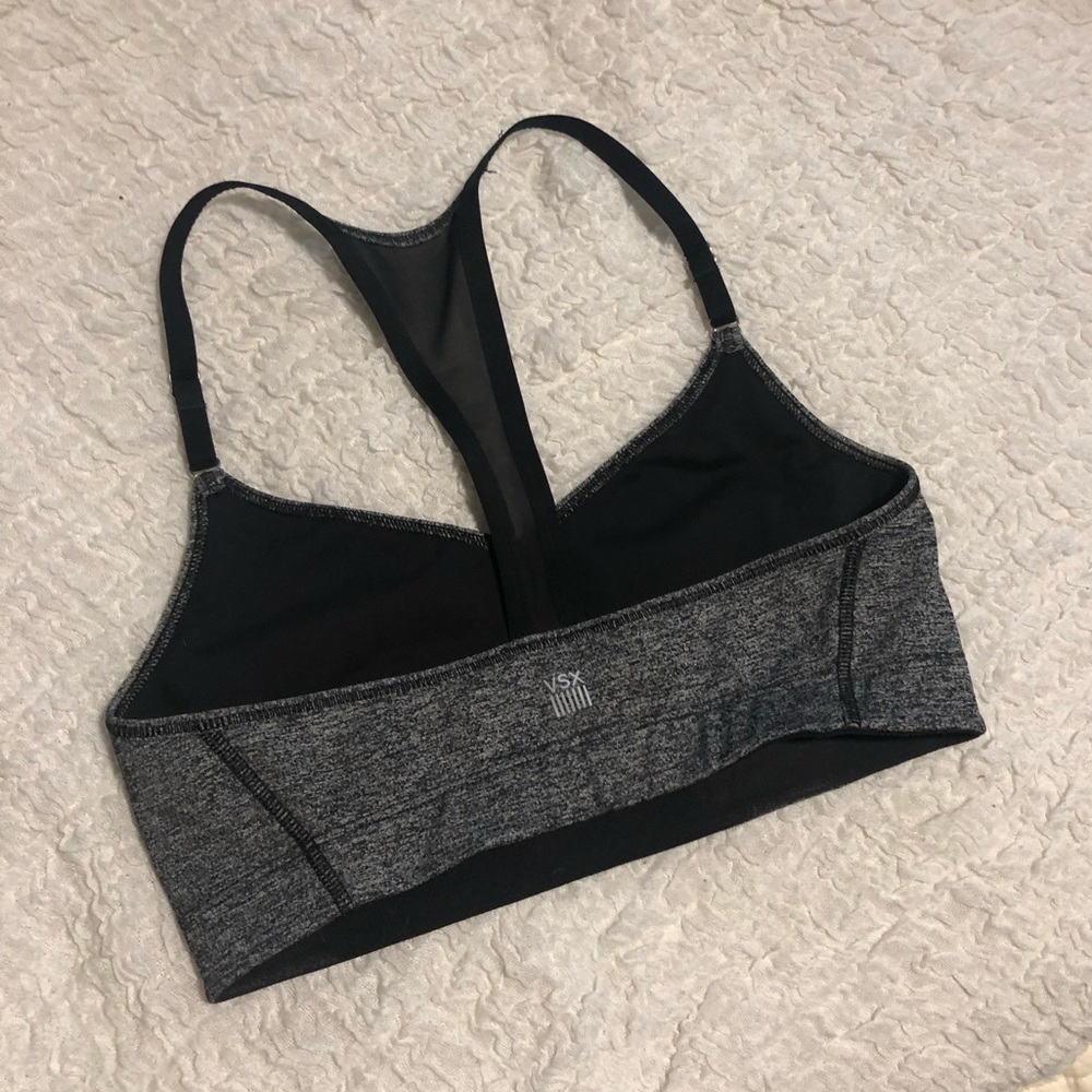 VSX Gray Longline Mesh Racerback Sports Bralette - Picture 3 of 4